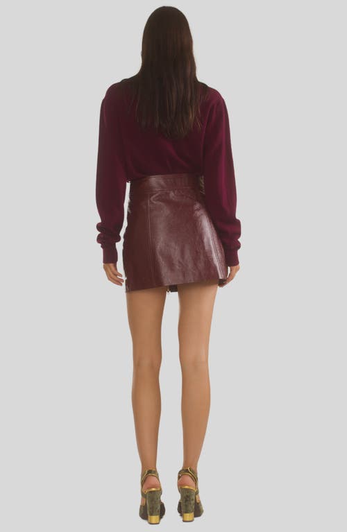 Shop Cynthia Rowley Harper Vegan Leather Skirt In Oxblood