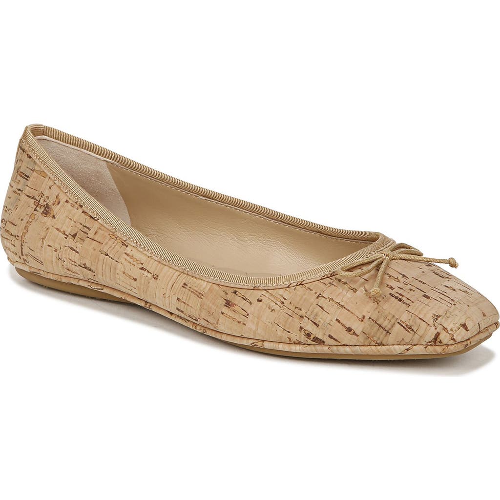 Veronica Beard Beatrix Leather Bow Ballerina Flats In Natural