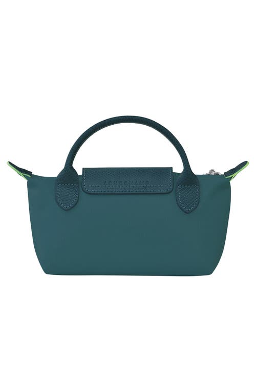 Shop Longchamp Le Pliage Recycled Canvas Cosmetics Case In Teal