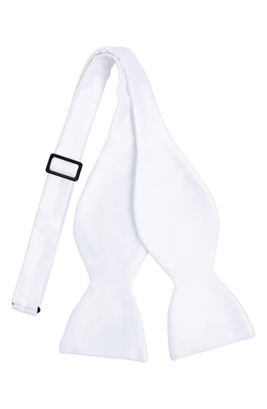 Shop Construct Solid Satin Bow Tie In White