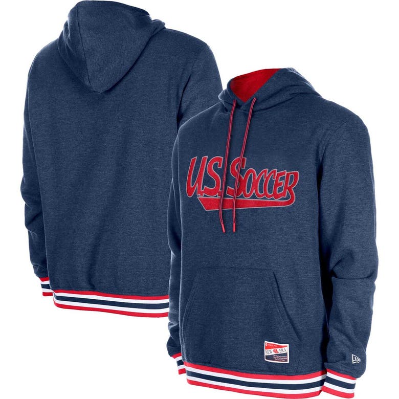 Shop 5th And Ocean By New Era 5th & Ocean By New Era Navy Usmnt Throwback Fleece Pullover Hoodie
