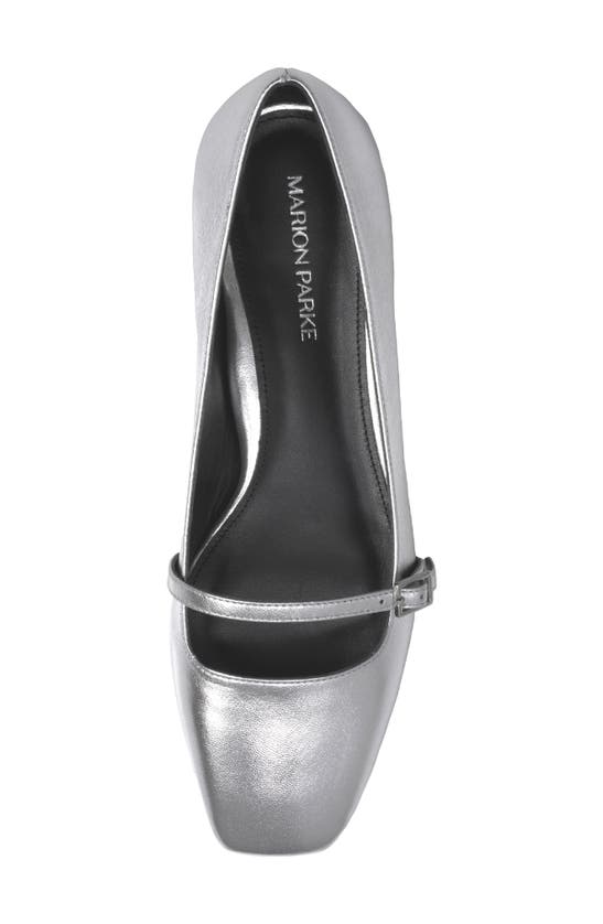 Shop Marion Parke Mary Jane Ballet Flat In Silver Metallic