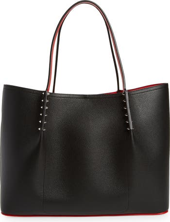 CHRISTIAN LOUBOUTIN: Cabarock leather bag with spikes - Black