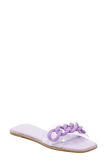 Ninety Union Women's Tampa Chain Link Vinyl Slides In Purple