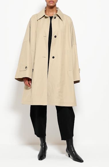 Totême Water Repellent Gabardine A-Line Car Coat | Nordstrom