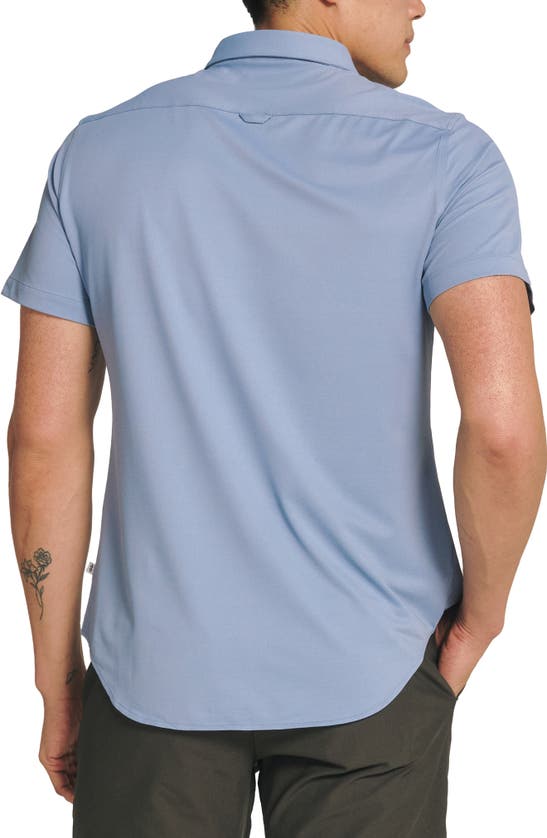 Shop 7 Diamonds Owen Solid Short Sleeve Performance Button-up Shirt In Thundercloud