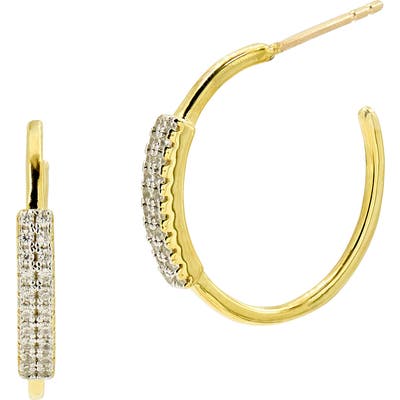 Freida Rothman Pave Huggie Hoop Earrings