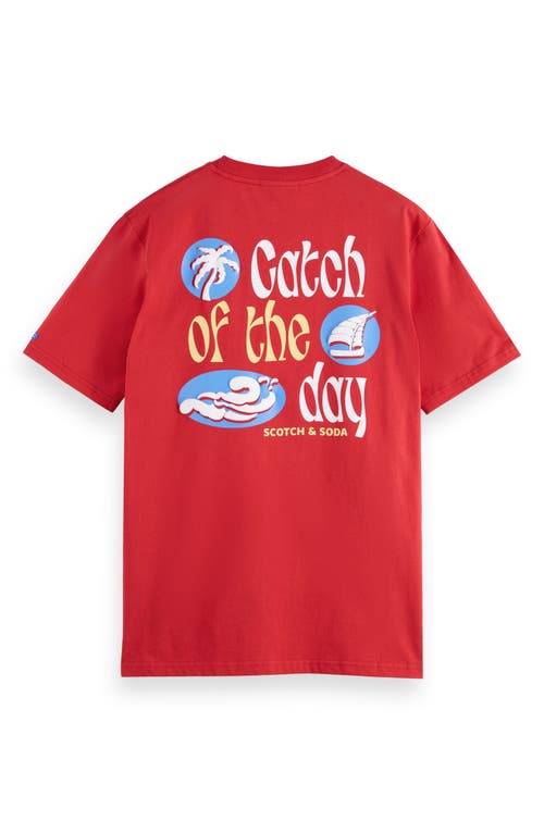 Shop Scotch & Soda Feeling Nautical Graphic T-shirt In Medium Red