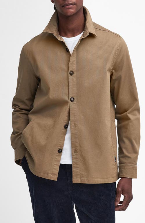 Shop Barbour Ruxton Twill Overshirt In Stone