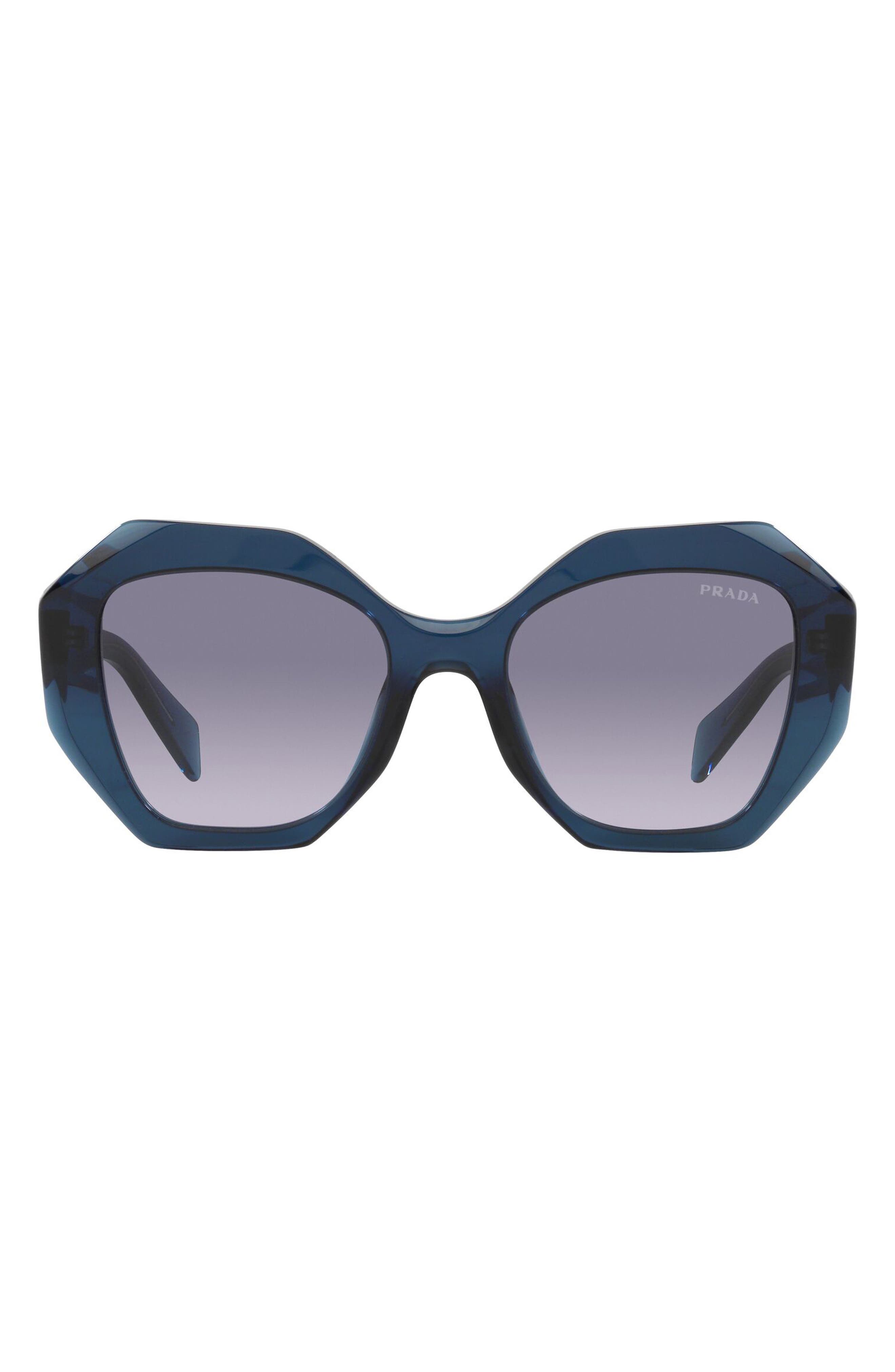 Prada 53mm Gradient Irregular Sunglasses in Blue /Light Violet Gr Blue