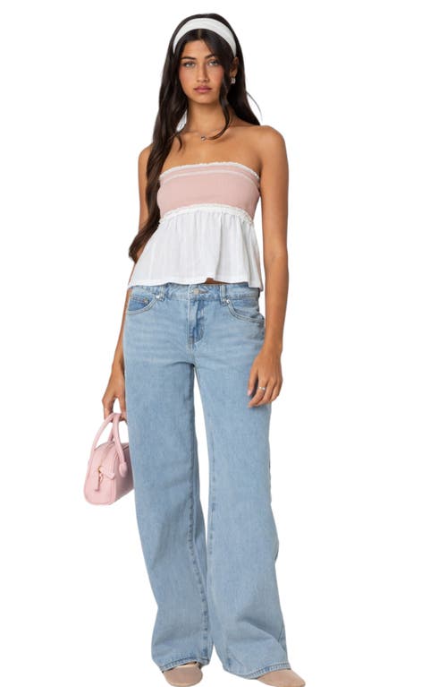 EDIKTED EDIKTED RENA RIB PEPLUM TUBE TOP