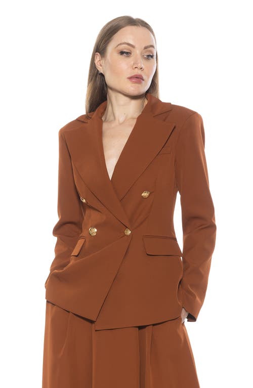 Alexia Admor Double Breasted Jacket In Brown