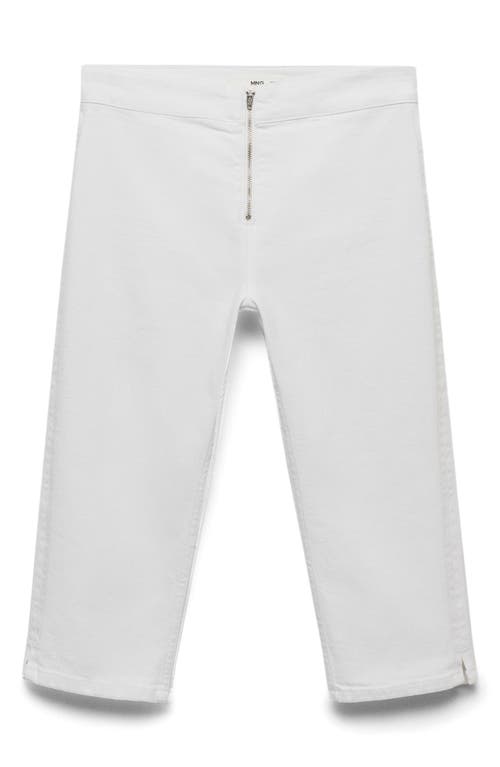 Mango Capri Slim-fit Jeans White In White