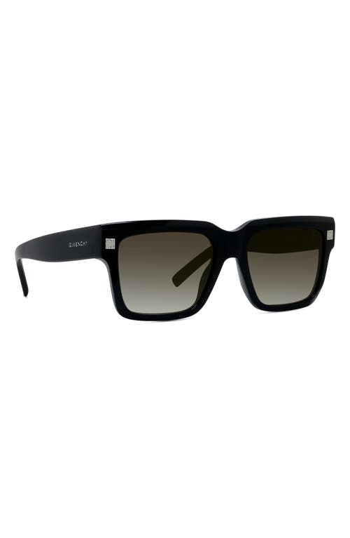 Shop Givenchy Gv Day Square Sunglasses In Shiny Black/gradient Smoke