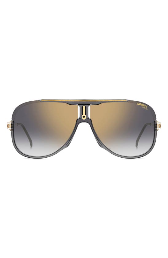 Shop Carrera Eyewear 64mm Oversize Aviator Sunglasses In Grey/ Gray