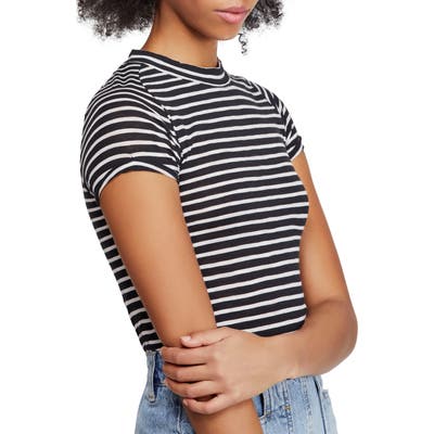 Free People Night Sky Stripe Tee, Black
