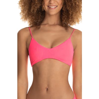 Maaji Festive Pink Rocks Reversible Bralette Bikini Top, Pink