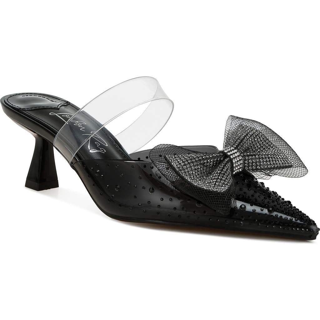 Shop London Rag Freja Rhinestone Kitten Heel Mule In Black