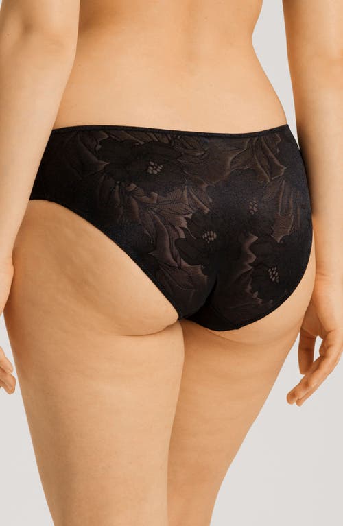 Shop Hanro Tina High Cut Lace Briefs In Black Beauty