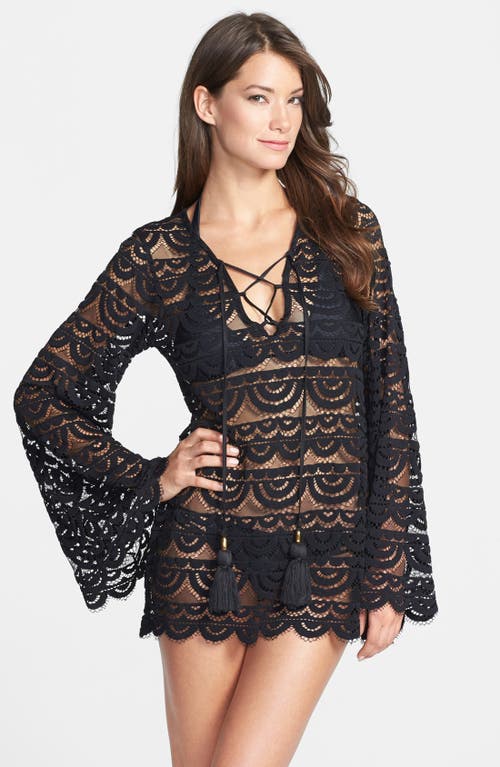PQ SWIM Noah Bell Sleeve Cover-Up Black at Nordstrom,