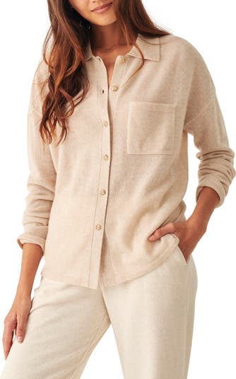 Cashmere button hotsell up sweater