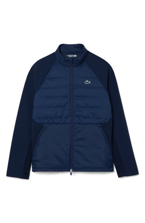 Shop Lacoste Quilted Golf Jacket In Navy Blue/navy Blue