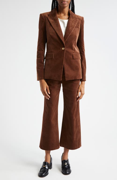 Shop Veronica Beard Reagan Cotton Stretch Corduroy Dickey Jacket In Dark Cocoa