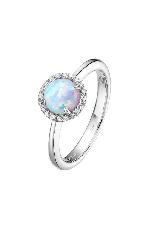 Lafonn Birthstone Halo Ring in October Opal /Silver at Nordstrom, Size 6