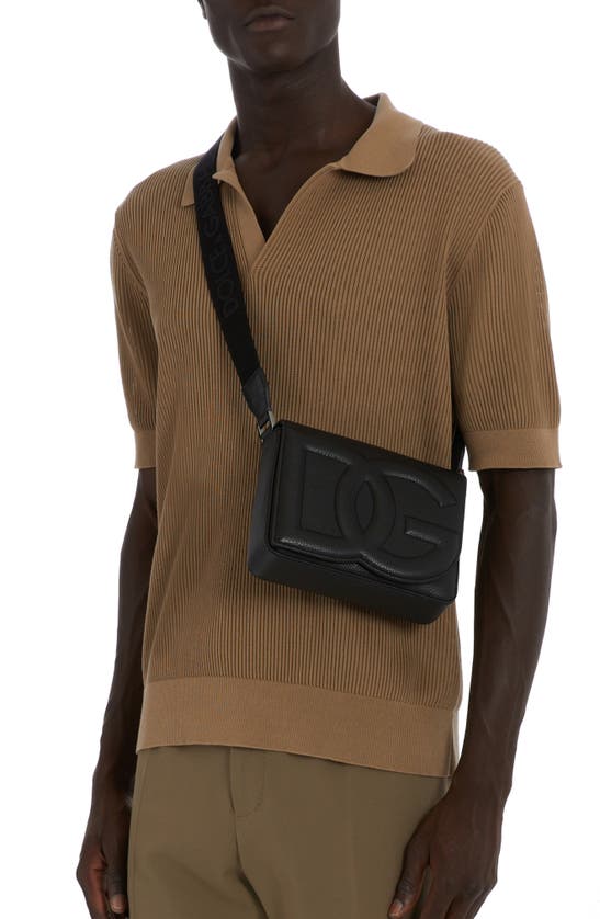 Dolce & Gabbana Dg Logo Flap Leather Crossbody Bag In Nero