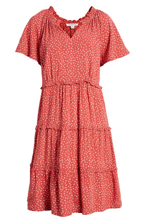 beachlunchlounge Women's Camila Floral Flutter Sleeve Dress in Red Ditzies