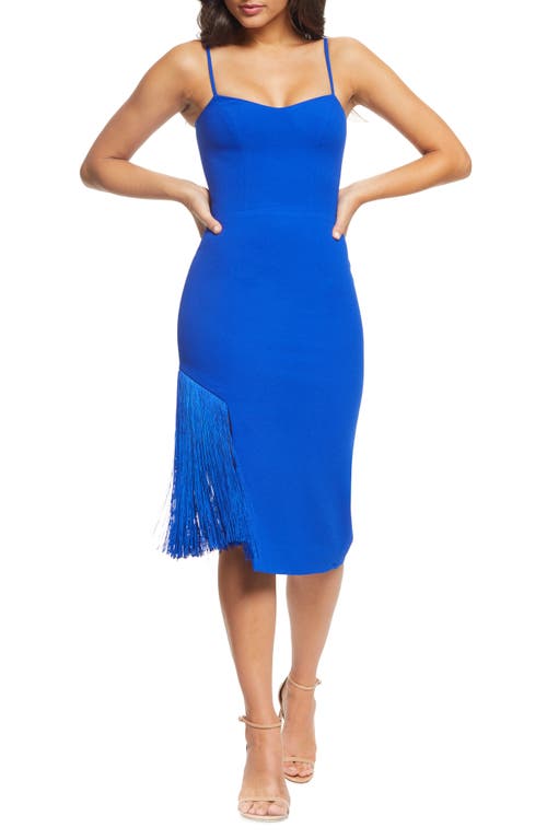 Dress the Population Rory Midi Dress in Electric Blue
