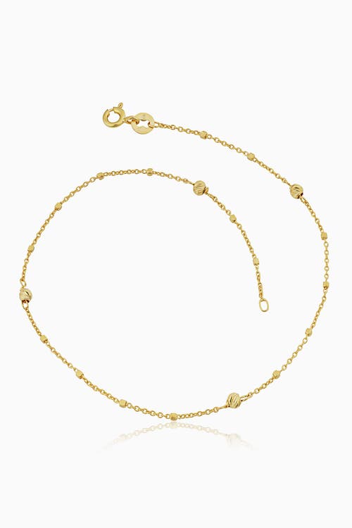 Shop Oradina 14k Yellow Gold Celebration Ball Anklet