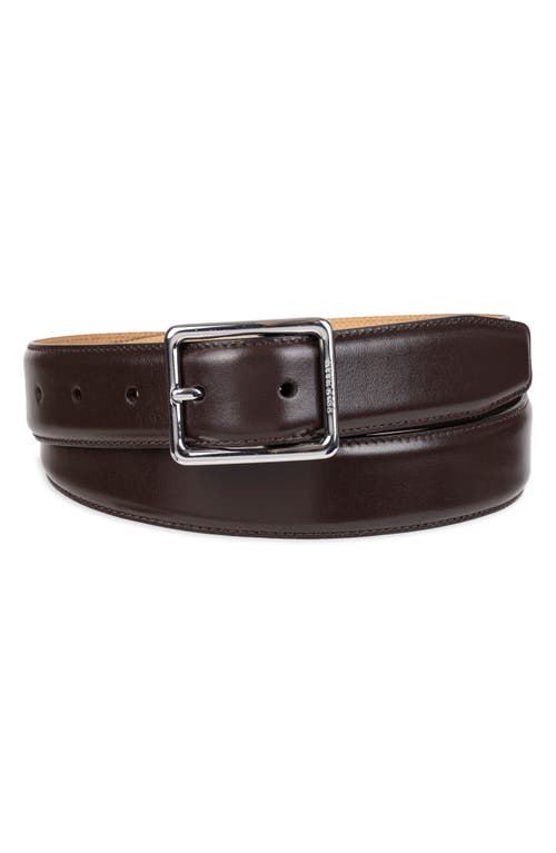 Center Bar Leather Belt in Brown