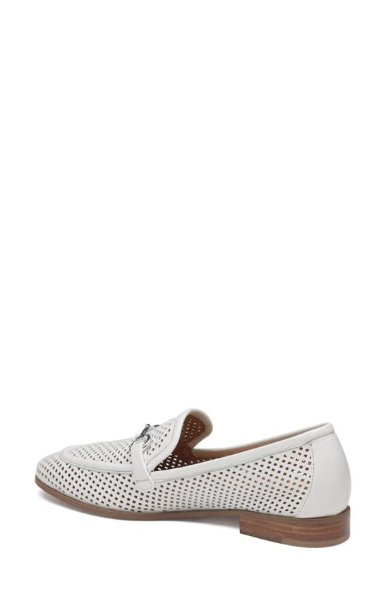 Shop Johnston & Murphy Ali Perforated Bit Loafer In White Glove