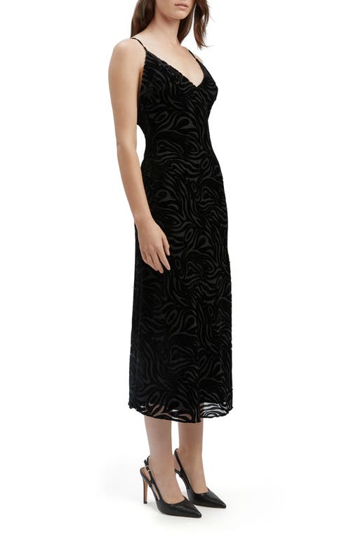 Bardot Paradiso Burnout Velvet Dress In Black