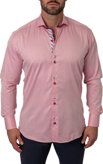 Maceoo Einstein Raspberry Pink Contemporary Fit Button-Up Shirt