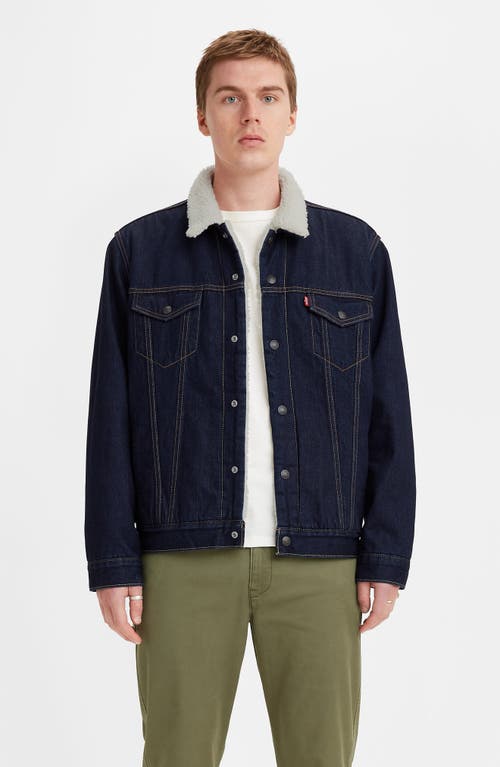 Levi's® High Pile Fleece Trucker Jacket In Juniper Rinse