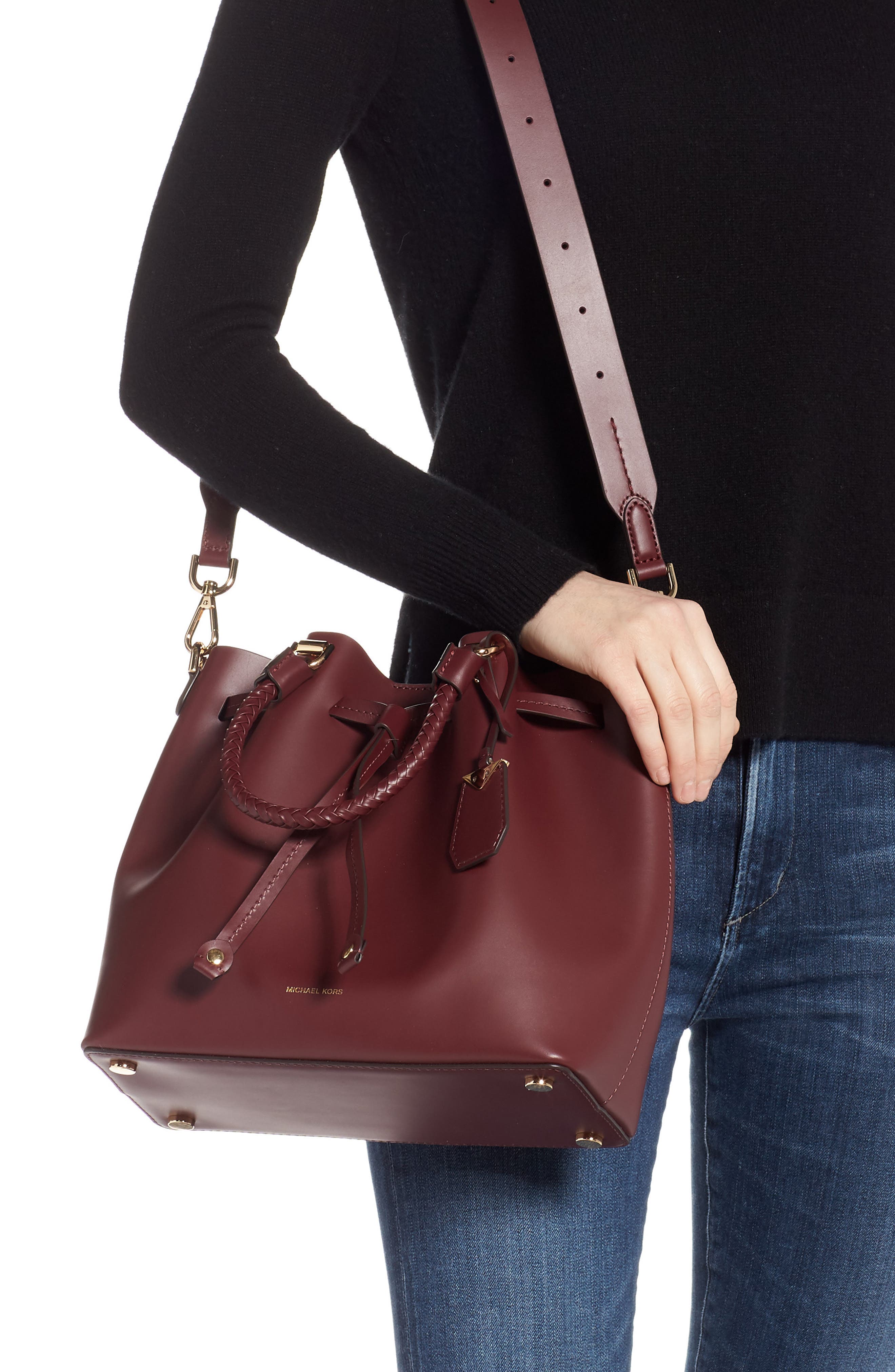 michael michael kors blakely leather bucket bag