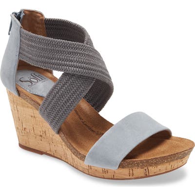 Sofft Chalette Cork Wedge Sandal, Blue