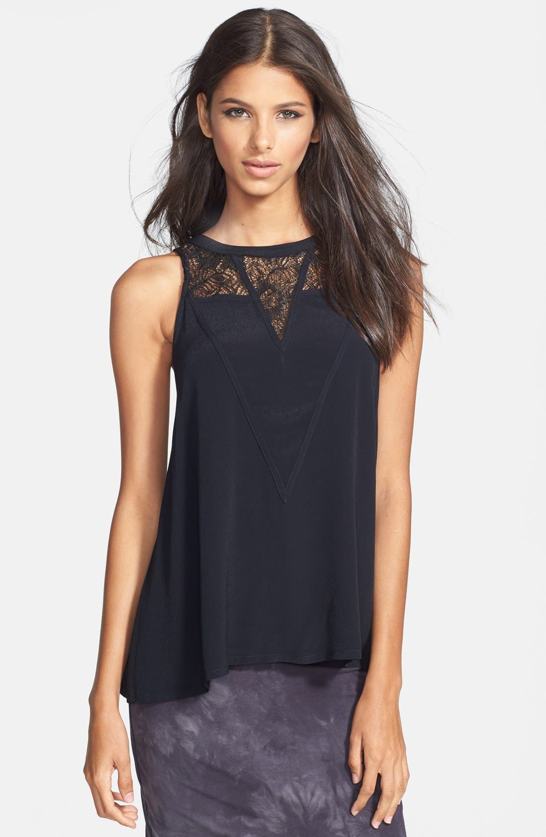 Leith Lace Yoke Tank Nordstrom
