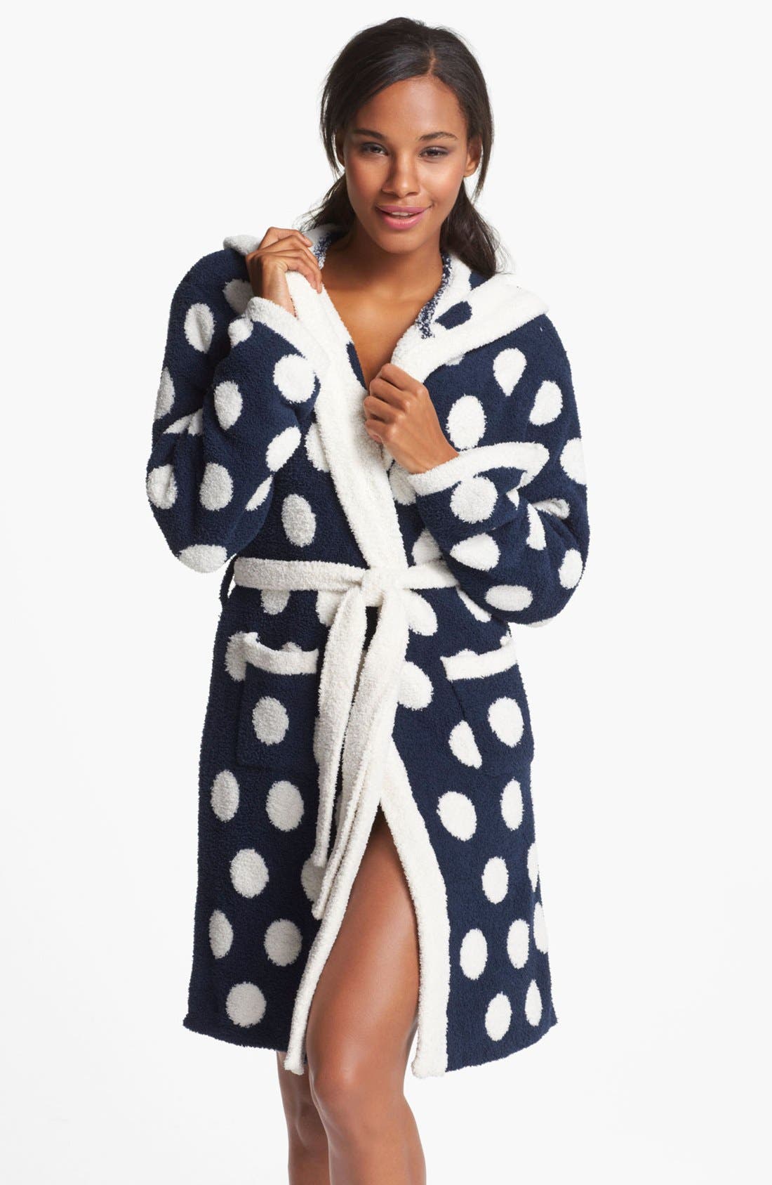 Barefoot Dreams® Polka Dot Short Hooded Robe Nordstrom