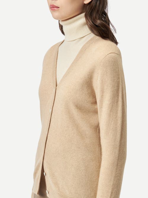 Gobi Cashmere V-neck Cardigan In Beige