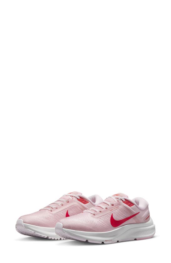 Nike Air Zoom Structure 24 Running Shoe In Soft Pink/ White/ Crimson