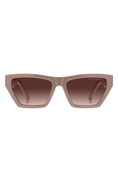 Shop Marc Jacobs 55mm Gradient Cat Eye Sunglasses In Beige/brown Gradient