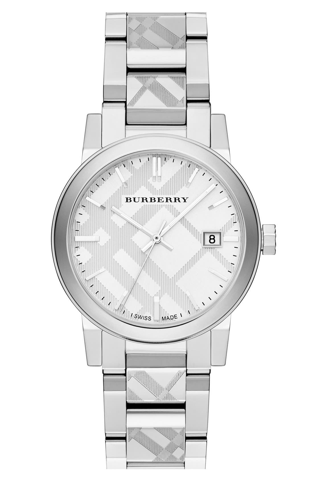 burberry checked stamp watch