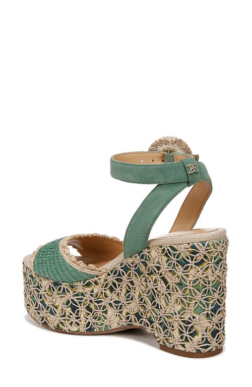 Sam Edelman Amber Espadrille Platform Ankle Strap Sandal In Turquoise Green