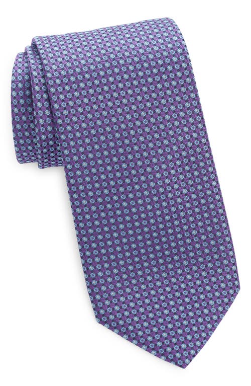 Canali Neat Floral Jacquard Silk Tie in Purple at Nordstrom
