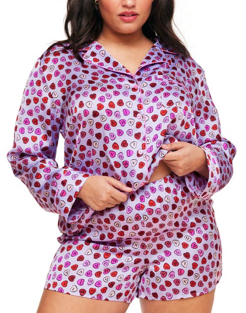 Shop Adore Me Sammi Pajama Set In Heart Purple