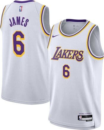 Nike Youth Nike LeBron James White Los Angeles Lakers Swingman Jersey -  Association Edition