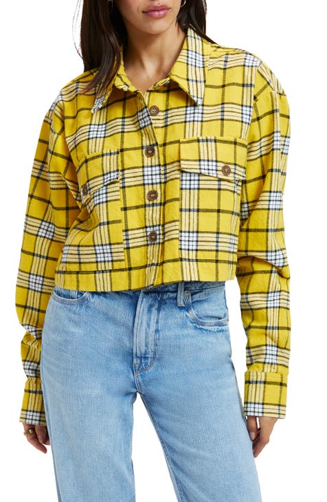 Flannel Crop Button-Up Shirt